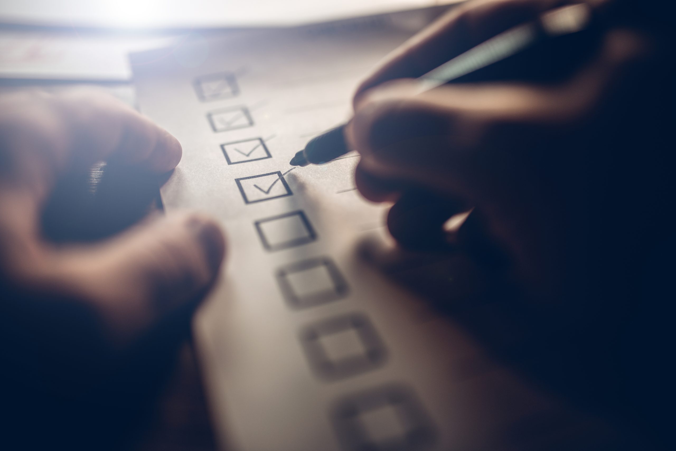 Fire safety checklist being completed